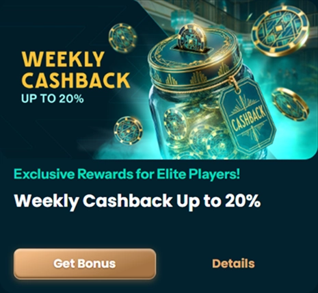 Weekly cashback up to 20% for elite players