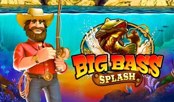 Big Bass Splash: angler with rod underwater
